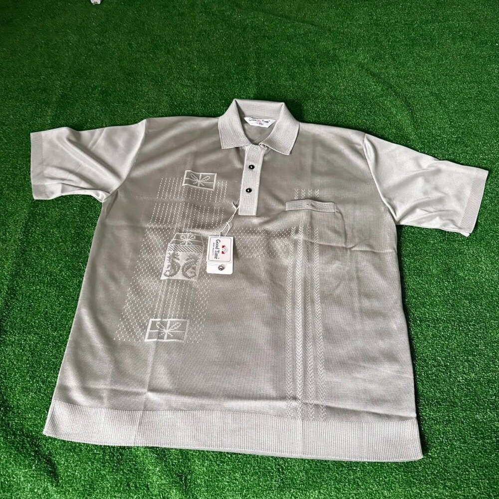 Good Time 80s 90s Vintage Mesh Polo Shirt NWT Size 48 One Pocket 100% Polyester